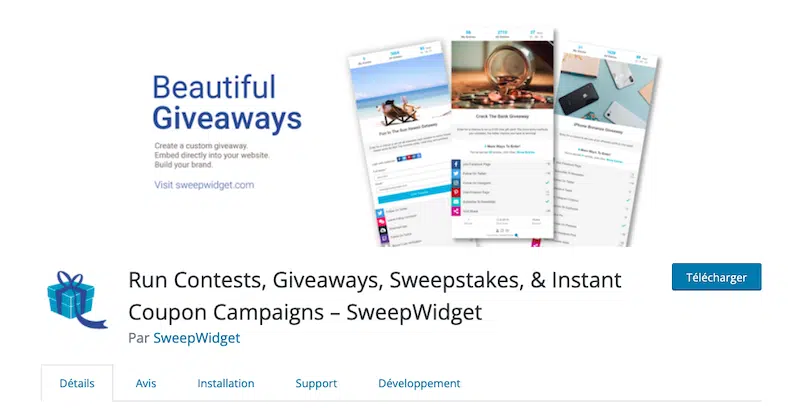 SweepWidget contest plugin