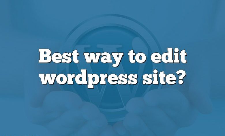 Best way to edit wordpress site?