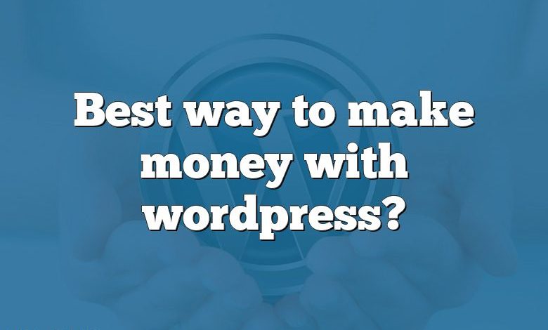 Best way to make money with wordpress?