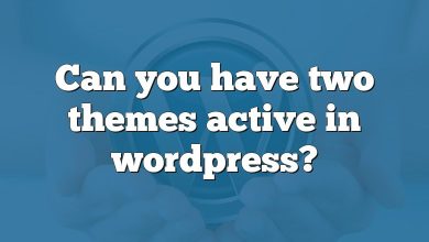 Can you have two themes active in wordpress?