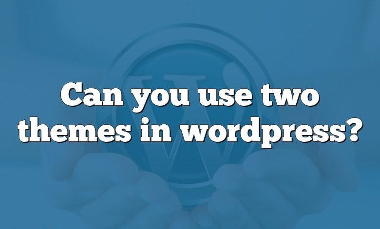 Can you use two themes in wordpress?