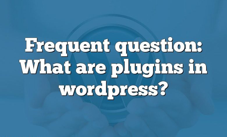 Frequent question: What are plugins in wordpress?