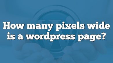 How many pixels wide is a wordpress page?
