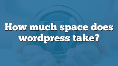 How much space does wordpress take?