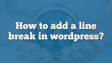 How to add a line break in wordpress?