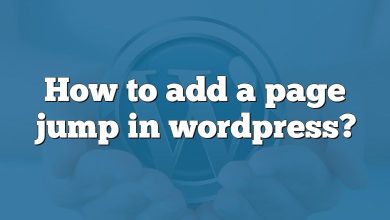 How to add a page jump in wordpress?