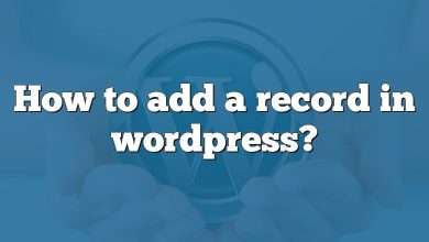 How to add a record in wordpress?