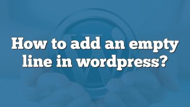 How to add an empty line in wordpress?