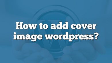 How to add cover image wordpress?