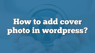 How to add cover photo in wordpress?