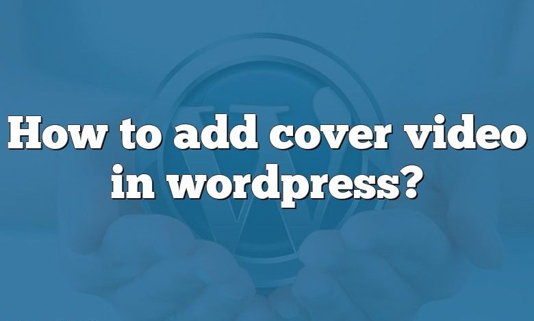 How to add cover video in wordpress?