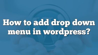 How to add drop down menu in wordpress?