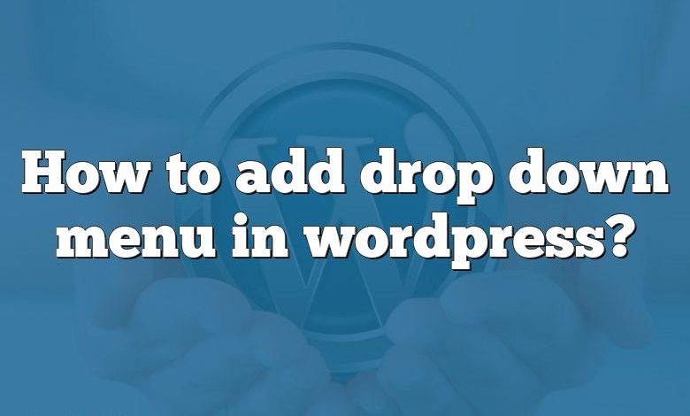 How to add drop down menu in wordpress?