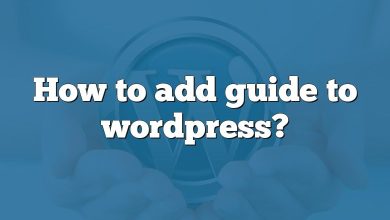 How to add guide to wordpress?