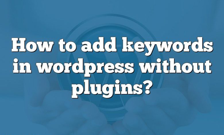 How to add keywords in wordpress without plugins?