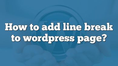 How to add line break to wordpress page?