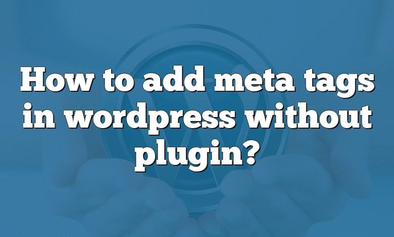 How to add meta tags in wordpress without plugin?