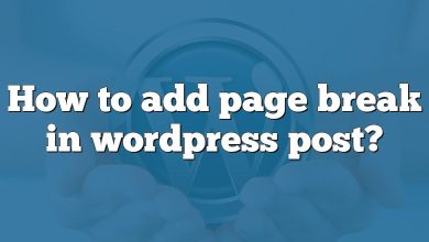 How to add page break in wordpress post?