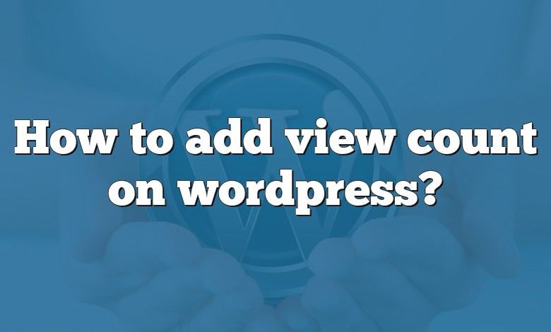 How to add view count on wordpress?