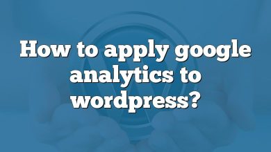 How to apply google analytics to wordpress?
