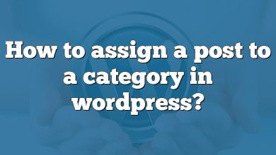 How to assign a post to a category in wordpress?