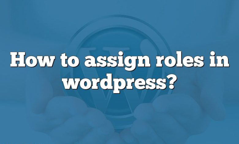 How to assign roles in wordpress?