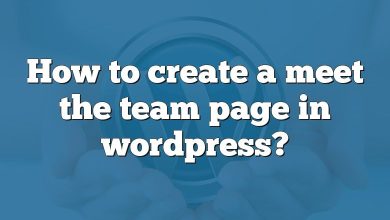 How to create a meet the team page in wordpress?