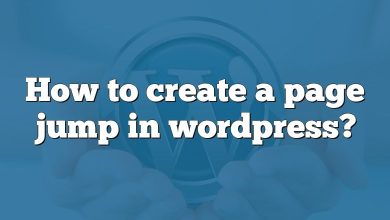 How to create a page jump in wordpress?