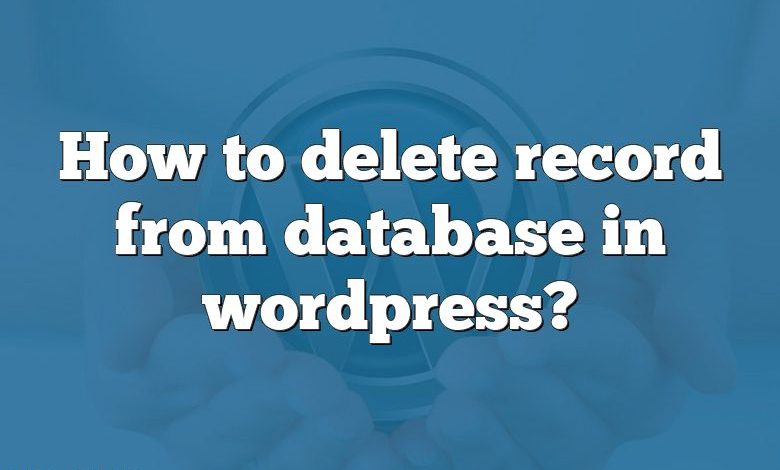 How to delete record from database in wordpress?