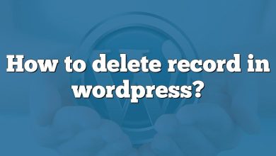 How to delete record in wordpress?