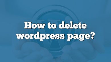 How to delete wordpress page?