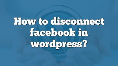 How to disconnect facebook in wordpress?