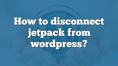 How to disconnect jetpack from wordpress?