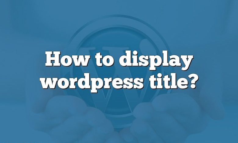 How to display wordpress title?