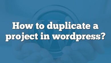 How to duplicate a project in wordpress?