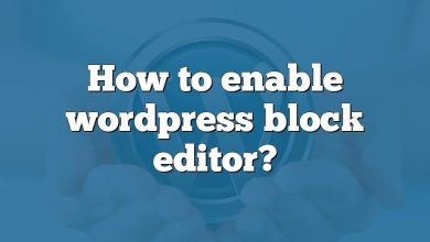 How to enable wordpress block editor?