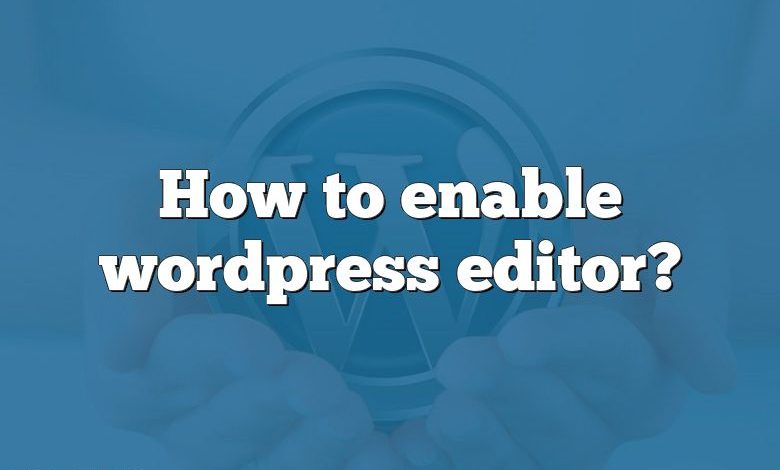 How to enable wordpress editor?