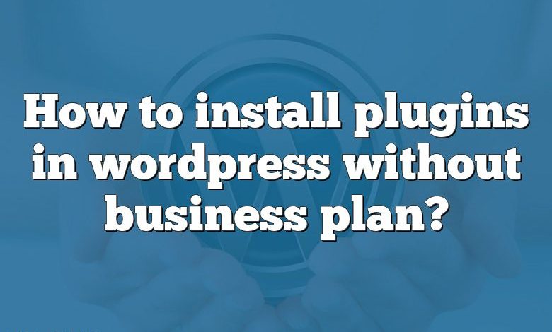 How to install plugins in wordpress without business plan?