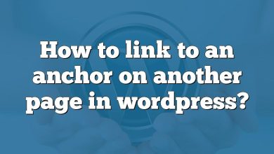 How to link to an anchor on another page in wordpress?