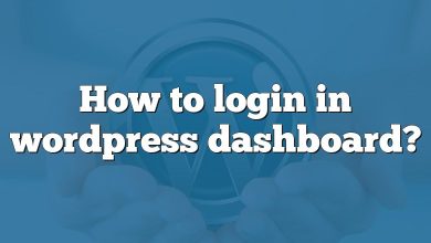 How to login in wordpress dashboard?