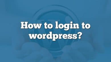 How to login to wordpress?