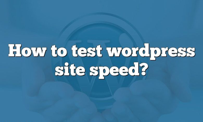 How to test wordpress site speed?