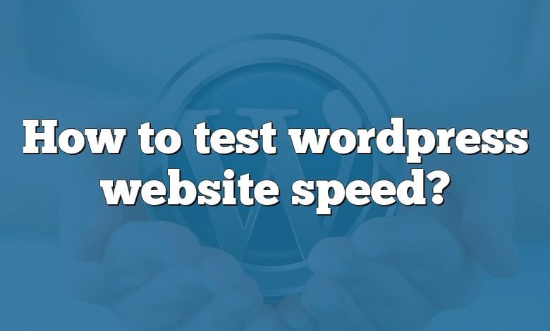 How to test wordpress website speed?