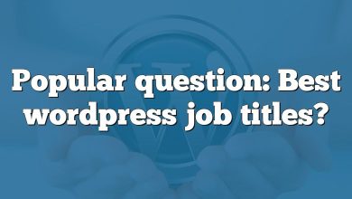 Popular question: Best wordpress job titles?