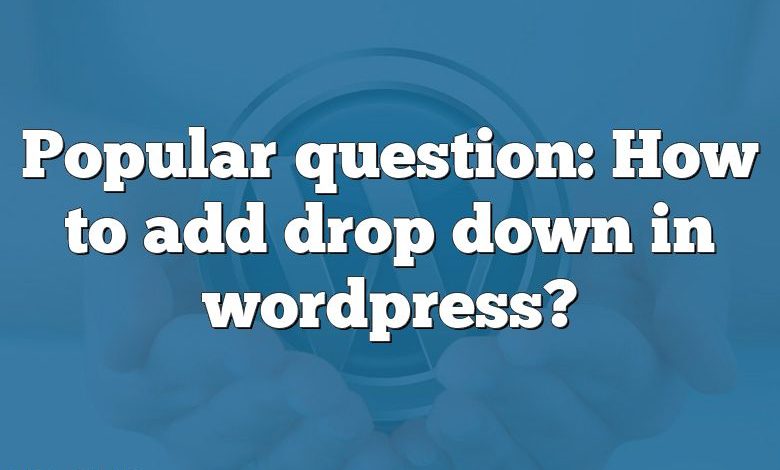 Popular question: How to add drop down in wordpress?