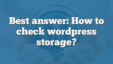 Best answer: How to check wordpress storage?