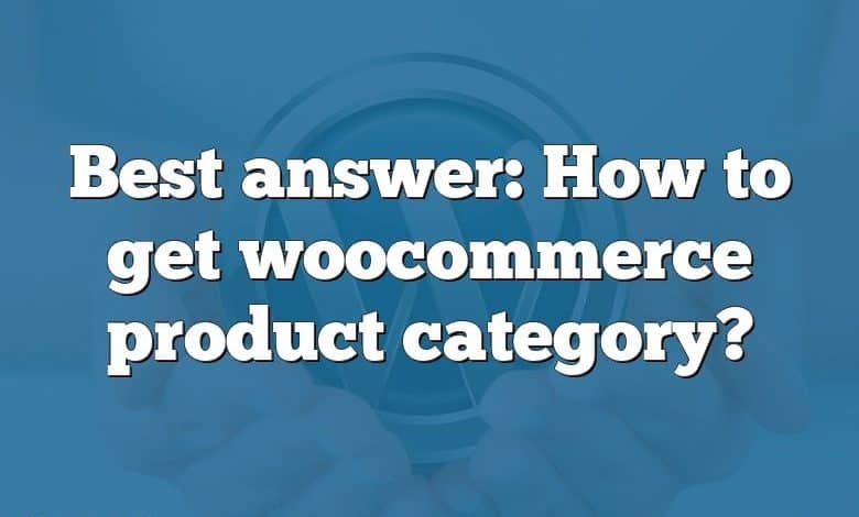 Best answer: How to get woocommerce product category?