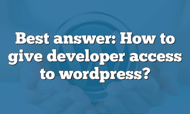 Best answer: How to give developer access to wordpress?