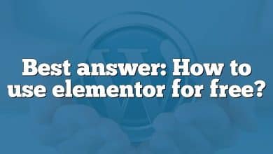 Best answer: How to use elementor for free?