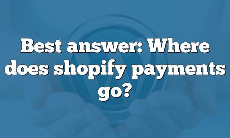 Best answer: Where does shopify payments go?